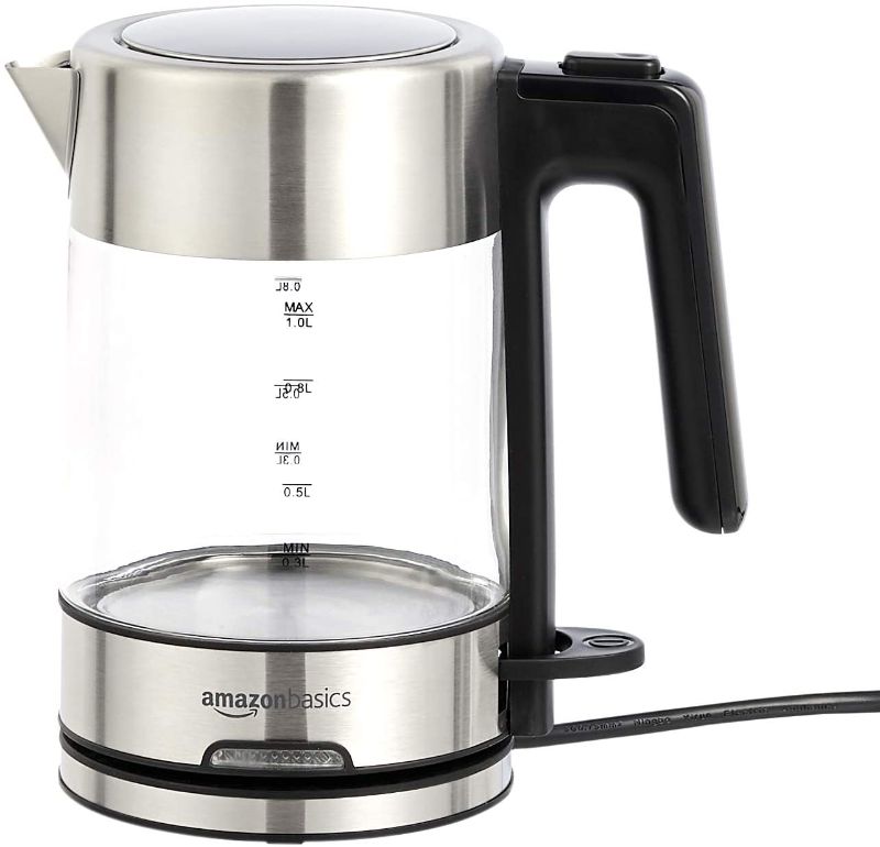 Photo 1 of Amazon Basics Electric Glass and Steel Kettle - 1.0 Liter
