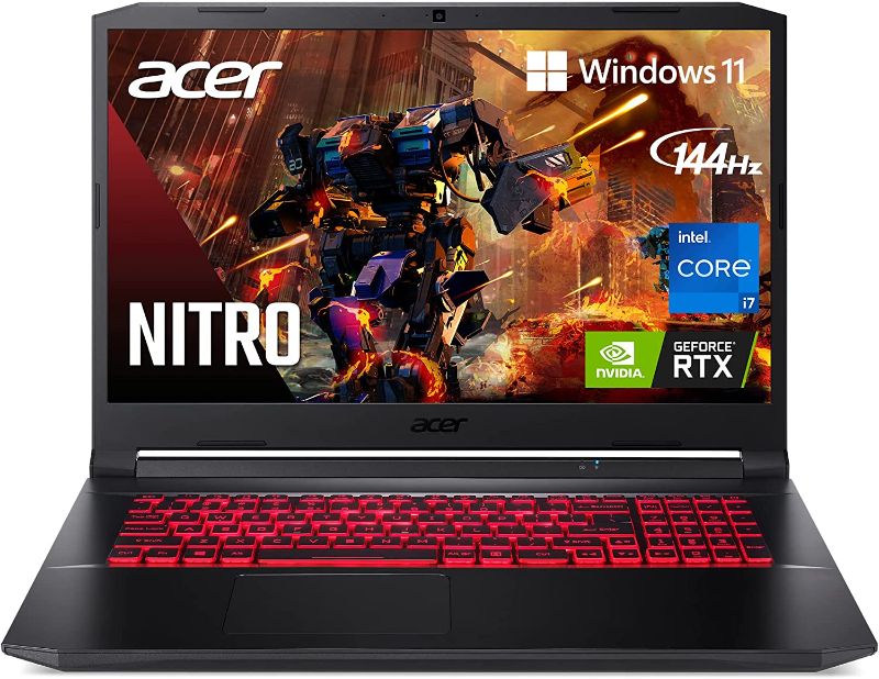 Photo 1 of Acer Nitro 5 AN517-54-79L1 Gaming Laptop | Intel Core i7-11800H | NVIDIA GeForce RTX 3050Ti Laptop GPU | 17.3" FHD 144Hz IPS Display | 16GB DDR4 | 1TB NVMe SSD | Killer Wi-Fi 6 | Backlit KB | Win 11
