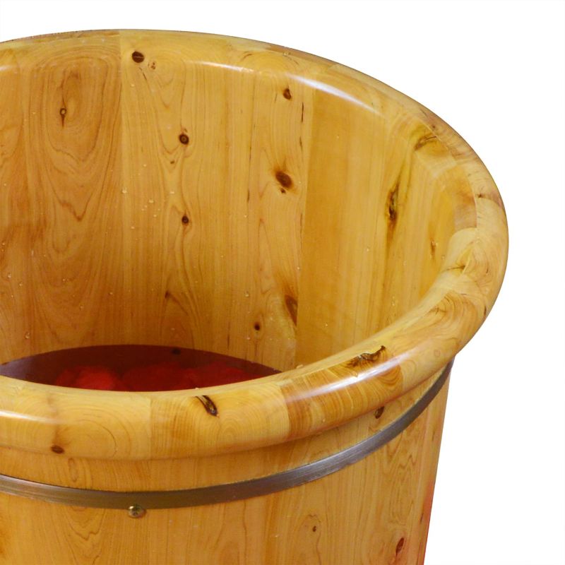 Photo 1 of Foot Tub, Cypress Wood Foot Basin Tub Bucket For Foot Bath, Massage, Spa, Sauna, Soak,foot Bath Wooden Bucket Foot Spa Household Wash Basin…
