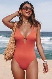 Photo 1 of Charmed Romance Strappy Plunge One Piece Swimsuit LARGE