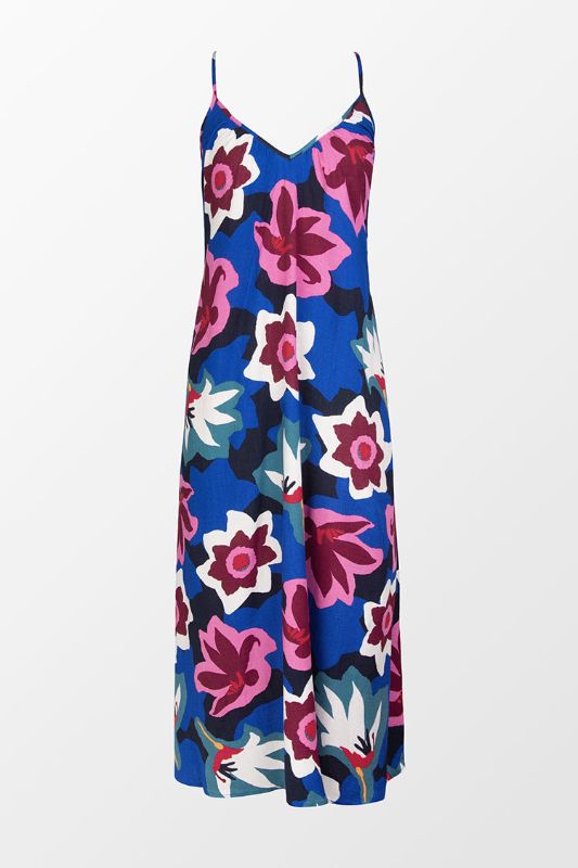 Photo 1 of Crystal Beach V-Neck Floral Backless Slip Dress Size L