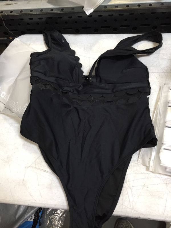 Photo 2 of Solid Black V-Neck One Piece Swimsuit
XXL