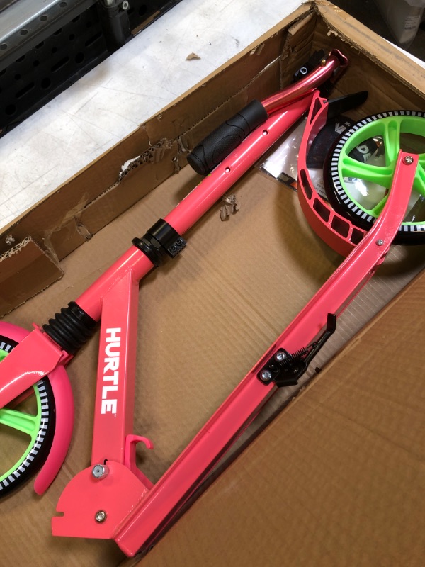 Photo 1 of Hurtle Scooter – Scooter for Teenager – Kick Scooter – 2 Wheel Scooter with Adjustable T-Bar Handlebar – Folding Adult Kick Scooter with Alloy Anti-Slip Deck