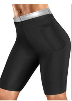 Photo 1 of Cimkiz Sweat Sauna Short . Sweat Capris Slimming Leggings for Stomach, High Waist Workout Body Shaper Suits Body Wraps SIZE L