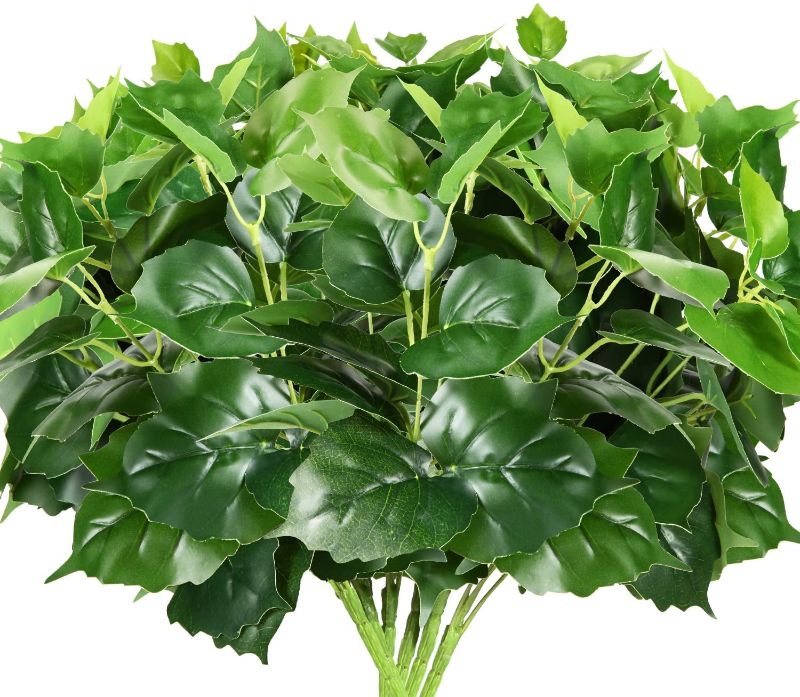 Photo 1 of 6 Pcs Artificial Ivy Plants 13.8 Inch Outdoor Plastic Greenery Stems No Fade UV Resistant Plant Fakes Plants for Outside Home Indoor Garden Porch Window Box Wedding Porch Farmhouse Bathroom Decor

