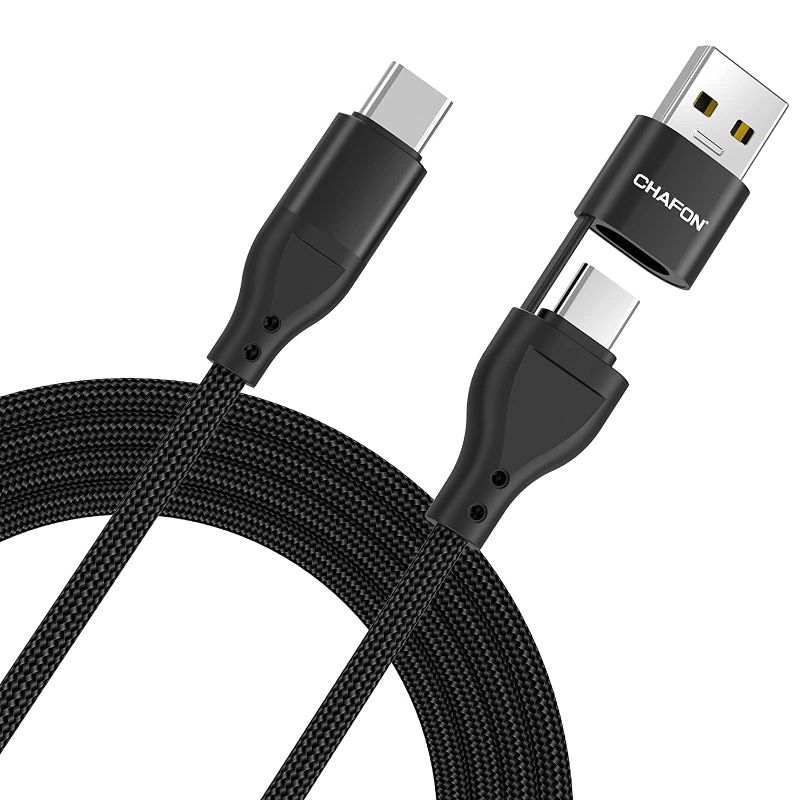 Photo 1 of USB C to USB C 60W Fast Charging Cable 6ft,QC & PD 2-in-1 USB-A/C to Type C Charger Cord Compatible with MacBook Air iPad Pro 2020/2019/2018,Samsung Galaxy S21,Ultra Note 20,Type-C Laptops - 2 pack 
