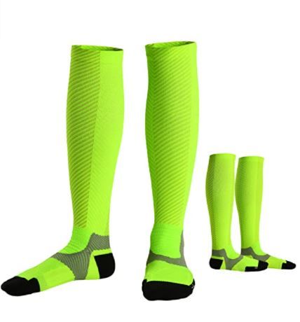 Photo 1 of Compression-Socks for Women&Men Circulation,20-30mmHg Support for Atheltic Running Nursing Flight Travel Pregnancy 2Pairs - large 
