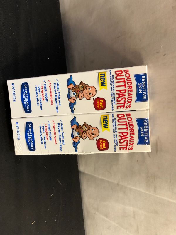 Photo 1 of Boudreaux's Butt Paste Diaper Rash Ointment for Sensitive Skin 4 oz 2 Ct Lot  Exp-02-2022
