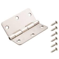 Photo 1 of Bundle Of SIX EVERBILT 3.5" SATIN NICKEL FINISH 1/4" RADIUS DOOR HINGES
