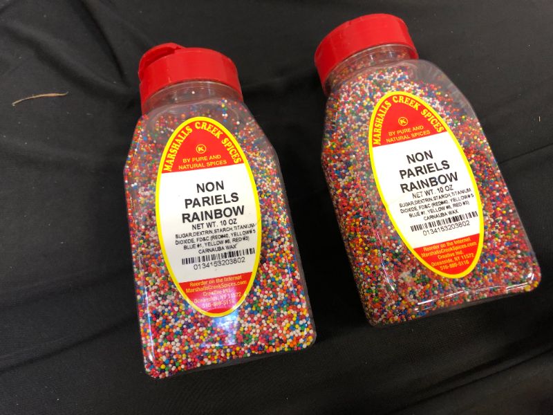 Photo 1 of 2 packs Marshall's Creek Spices Non Pariels, Rainbow, 10 Ounce   Exp---unknown 