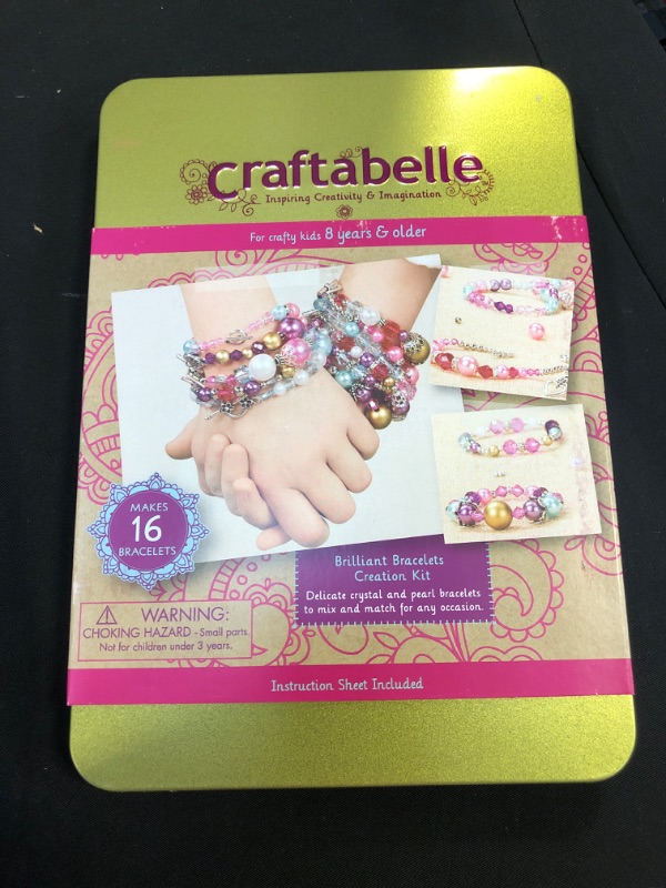 Photo 2 of Craftabelle – Brilliant Bracelets Creation Kit – Bracelet Making Kit – 492pc Jewelry Set with Crystal and Pearl Beads – Arts & Crafts for Kids Aged 8 Years + (CF2442Z)
