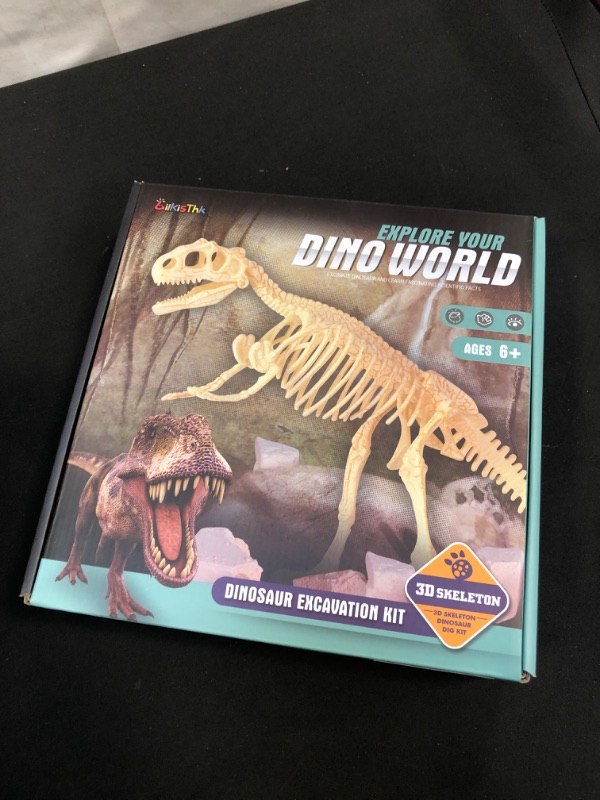 Photo 2 of LilKisThk Dinosaur Fossil Dig Kit, Dinosaur Eggs Excavation Jurassic Park Dino Fossil Digging Kit, STEM Science Kits for Kids T Rex Toys for Boys Girls
