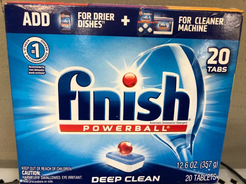 Photo 2 of 1 pack Finish All in 1 Powerball, 20ct, Fresh , Dishwasher Detergent Tablets
