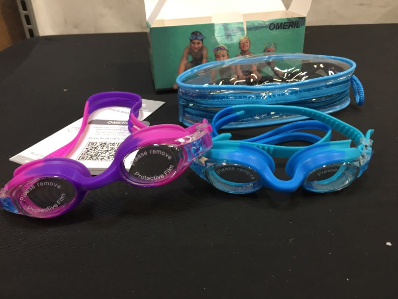 Photo 1 of OMERIL Kids Swim Goggles, 2 Pack Swimming Goggles No Leaking Anti Fog