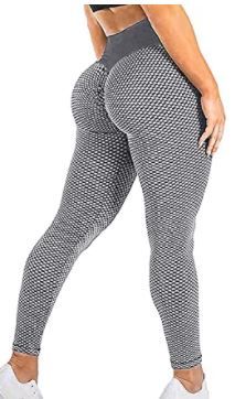 Photo 1 of Large SEASUM Women's High Waist Yoga Pants Scrunched Booty Leggings Workout Running Butt Enhance Textured Tights
