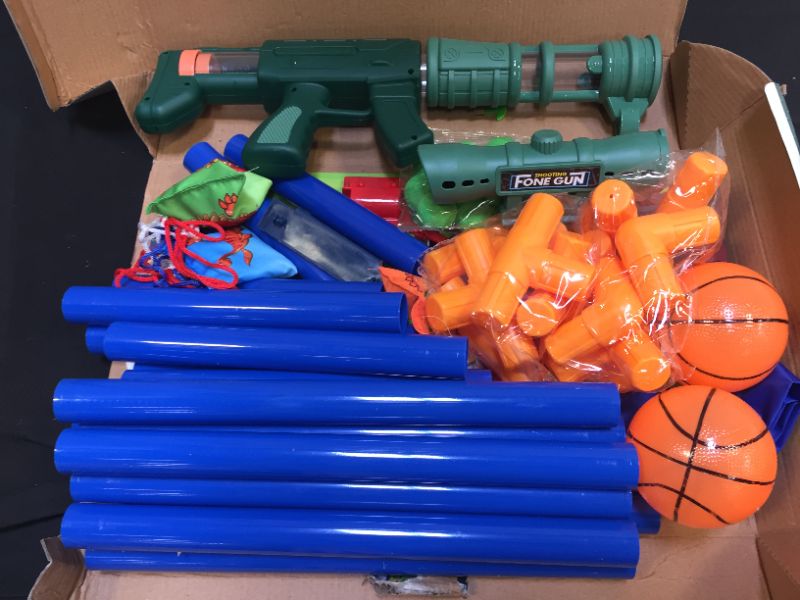 Photo 2 of Kogonee Shooting Game Toy for Age 6, 7, 8,9,10+ Years Old Kids, Upgraded 3-in-1 Foam Ball Air Guns with Shooting Target&Shot Basketball&2 Basketball &3 Bean Bag Toss, Birthday.
