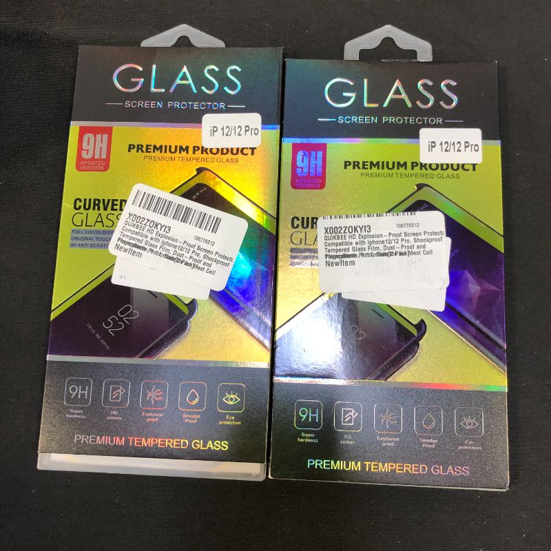 Photo 2 of 2 pack - QUIKBEE HD Explosion-Proof Screen Protector Compatible with Iphone12/12 Pro, Shockproof Tempered Glass Film, Dust-Proof and Fingerprint-Proof, Suitable for Most Cell Phone Cases, 6.1 Inches[2 Pack] - Transparent