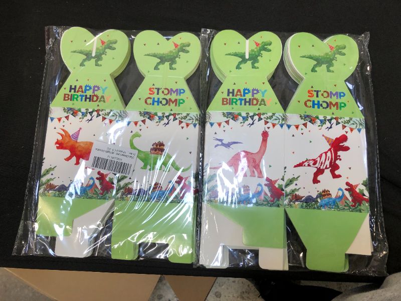 Photo 2 of 2 PACK - 12Pcs Dinosaur Gift Boxes, Dinosaur Birthday Party Supplies, Paper Treat Boxes, Dinosaur Party Favor Boxes Theme Birthday Party Decorations Treat Boxes Perfect for Kids Girl Boy Child