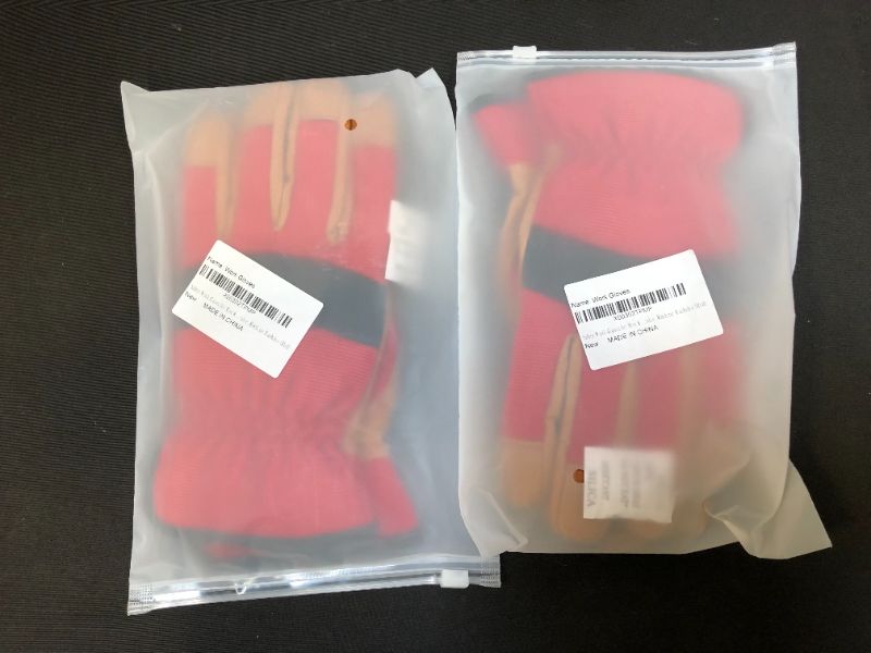 Photo 1 of 2 PACK - SAFETY WORK GLOVES FOR MEN & WOMEN (RED)