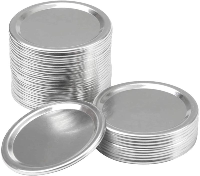 Photo 1 of 2 PACK - 50 Pcs Regular Mouth Canning Lids,70MM Mason Jar Canning Lids, Reusable Leak Proof Split-Type Lids with Silicone Seals Rings