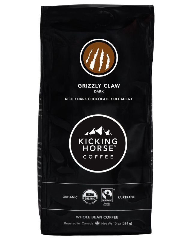 Photo 1 of 3 PACK - Kicking Horse Coffee, Grizzly Claw, Dark Roast, Whole Bean Coffee, 10 oz