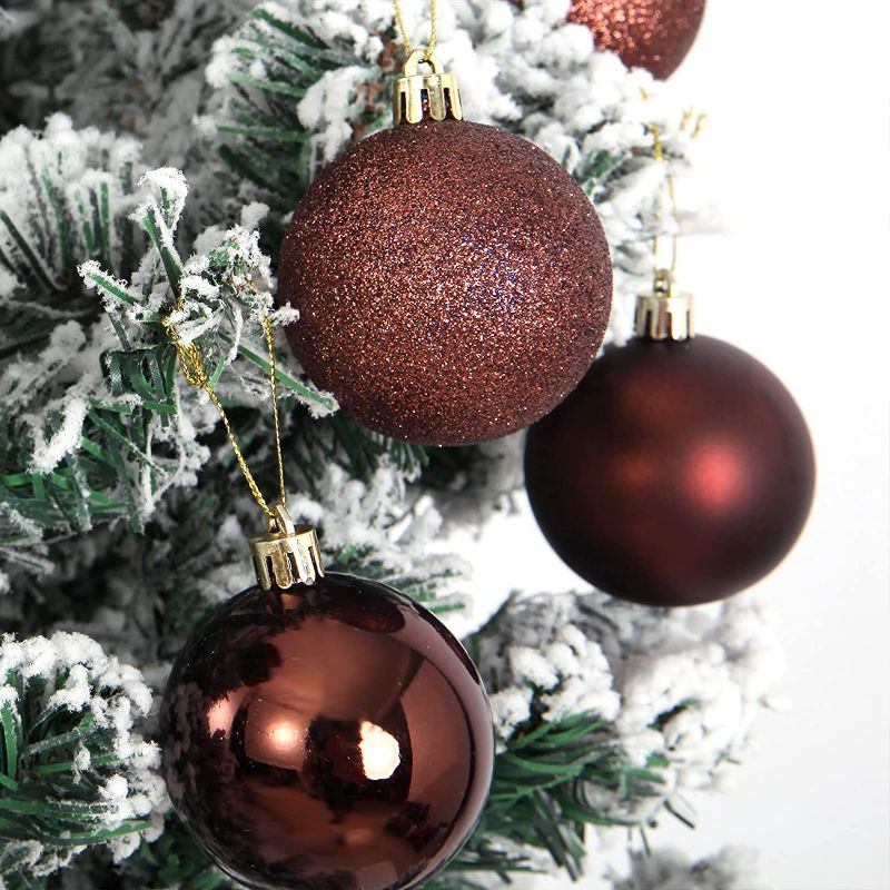 Photo 1 of 2 PACK - MINI Emopeak 24Pcs Christmas Balls Ornaments for Xmas Christmas Tree - Shatterproof Christmas Tree Decorations Hanging Ball for Holiday Wedding Party Decoration (Coffee, 1.57"-4.2CM)