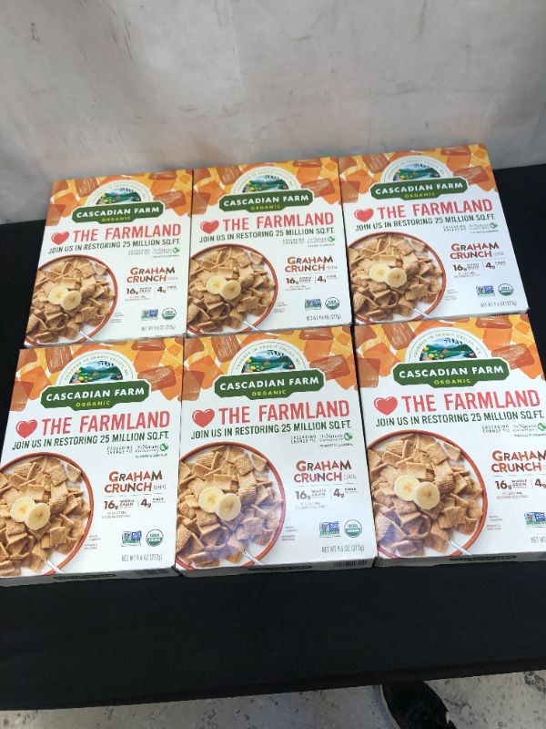 Photo 2 of 6 pack - Cascadian Farm Organic Graham Crunch Cereal, 9.6 Ounce -- 10 per case.
exp feb 2022