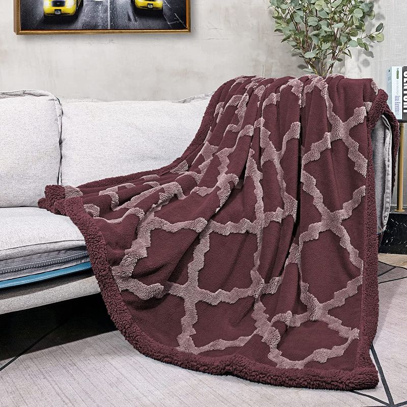 Photo 1 of CAMPIR Plush Throw Blankets for Bed,Soft Warm Throw Blanket,Dual Sided Sherpa Throw Blankets for All Season,Machine Washable Fleece Blankets,Fuzzy Blanket for Sofa Couch Bed (Rose Brown, 51x63)