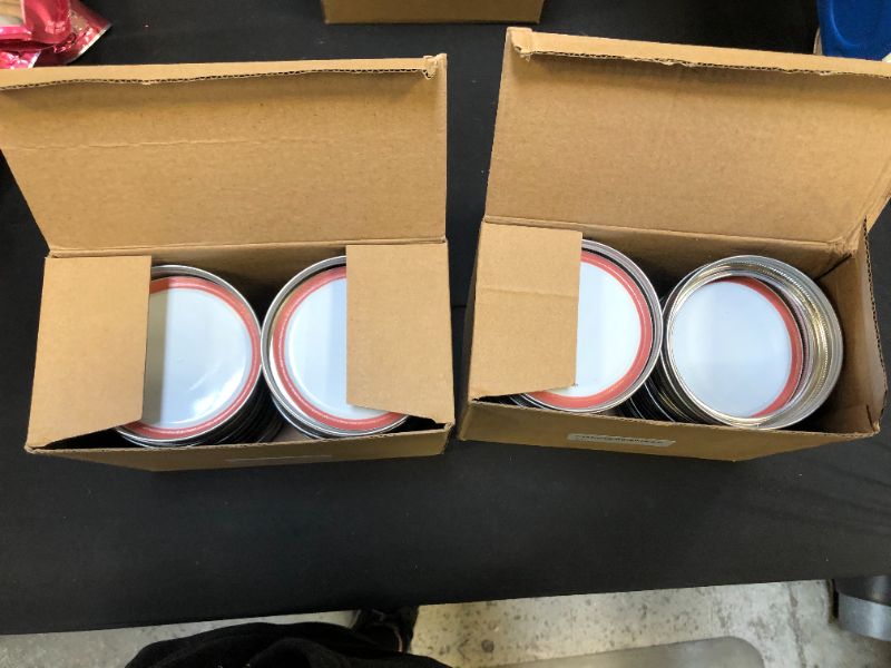 Photo 1 of 2 PACK - Canning Lids and Rings Wide Mouth - Mason Jar Lids with Silicone Seals Rings for Ball or Kerr Jars, Rust-Proof Split-Type Leak Proof (24PCS, 86mm)
