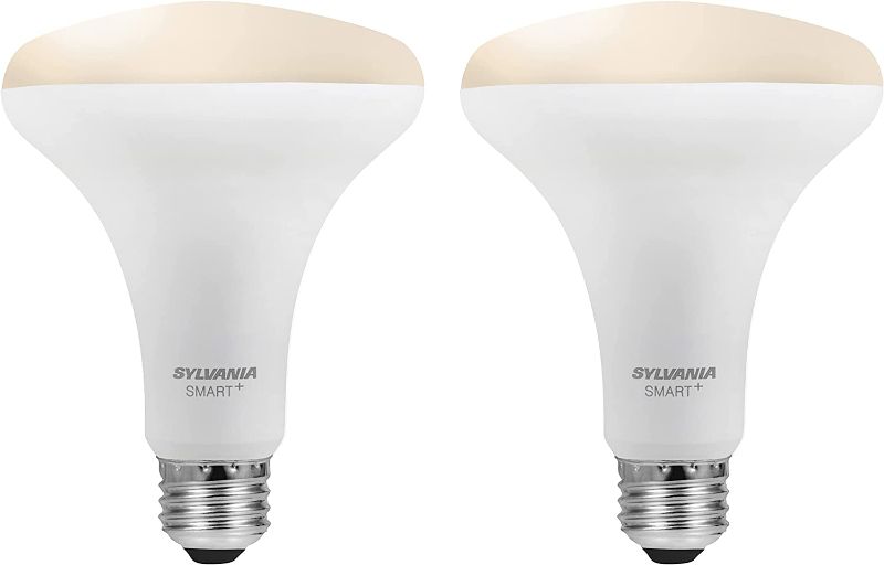 Photo 1 of 2 PACK - SYLVANIA Bluetooth Mesh LED Smart Light Bulb, One Touch Set Up, BR30 65W Replacement, E26, Soft White, Works with Alexa Only - 2 PK (75763)