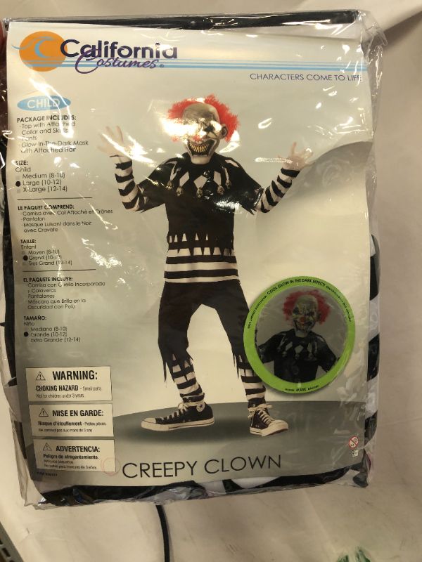Photo 3 of California Costumes Boys Creepy Clown Child Costume size large 