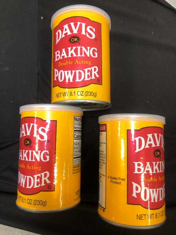 Photo 2 of 3 pack Davis baking powder exp - march 11/2023