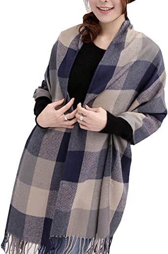 Photo 1 of Wander Agio Women's Fashion Long Shawl Big Grid Winter 