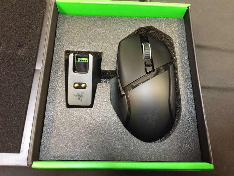 Photo 10 of (Open Box)Razer Basilisk Ultimate Hyperspeed Wireless Gaming Mouse: Fastest Gaming Mouse Switch, 20K DPI Optical Sensor, Chroma RGB Lighting, 11 Programmable Buttons, 100 Hr Battery, Classic Black
