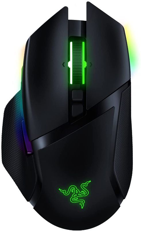 Photo 1 of (Open Box)Razer Basilisk Ultimate Hyperspeed Wireless Gaming Mouse: Fastest Gaming Mouse Switch, 20K DPI Optical Sensor, Chroma RGB Lighting, 11 Programmable Buttons, 100 Hr Battery, Classic Black
