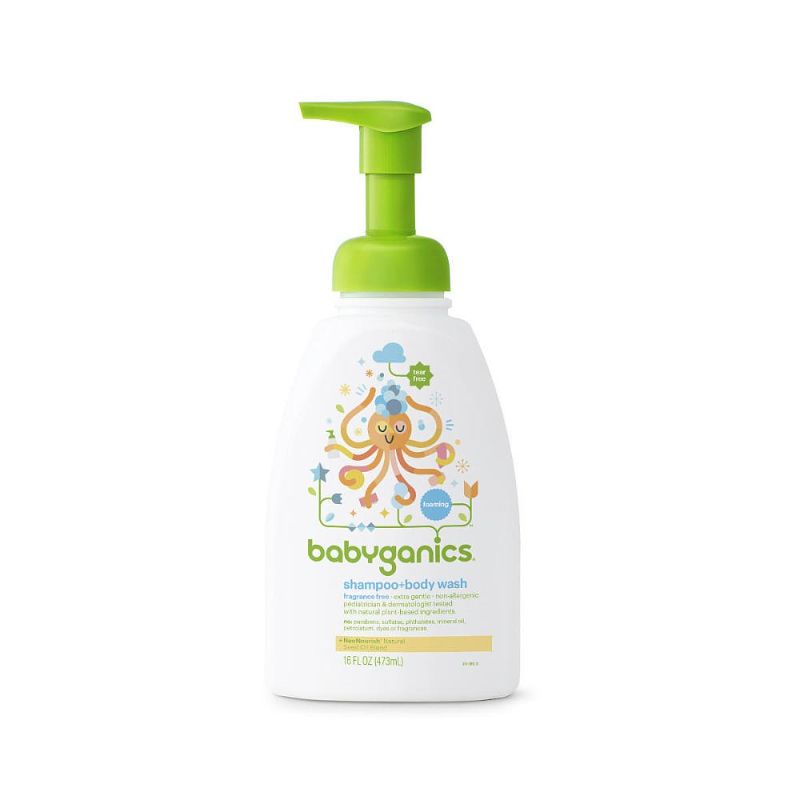 Photo 1 of Babyganics Foaming Shampoo and Body Wash, Fragrance Free, 16 Ounce, Package may vary
