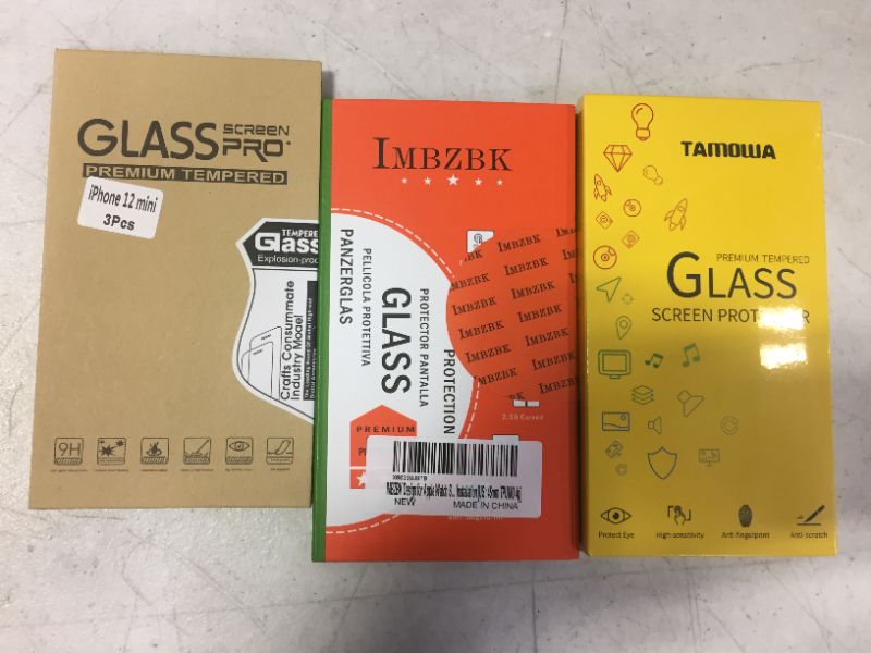 Photo 1 of 3PK ASSORTED TEMPERED GLASS AND SCREEN PROTECTORS IPHONE 13 IPHONE 12 MINI APPLE WATCH