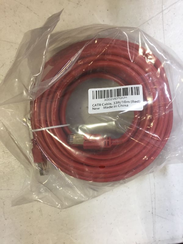 Photo 2 of Yauhody CAT 8 Ethernet Cable, 33ft High Speed 40Gbps 2000MHz Flat CAT8 Patch Cord, Morandi Color, Gigabit Network LAN Cable with Gold Plated RJ45 Connector for Gaming, Router, PC (Morandi Red 33ft)
