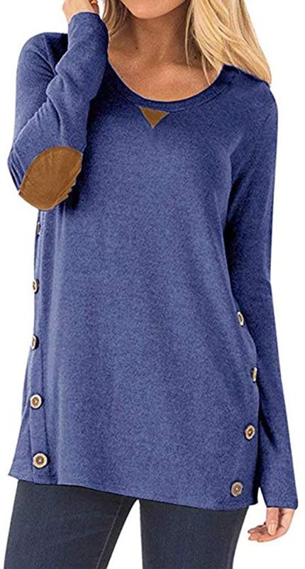 Photo 1 of DEARCASE Womens Casual Long Sleeve Faux Suede Loose Tunic Button Blouses Shirt Tops SMALL