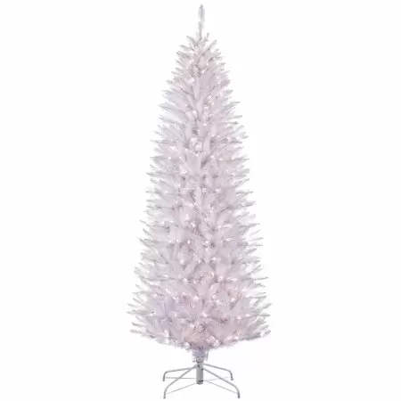 Photo 1 of  Puleo International 4.5 ft Pre-Lit White Pencil Fraser Fir Artificial Christmas