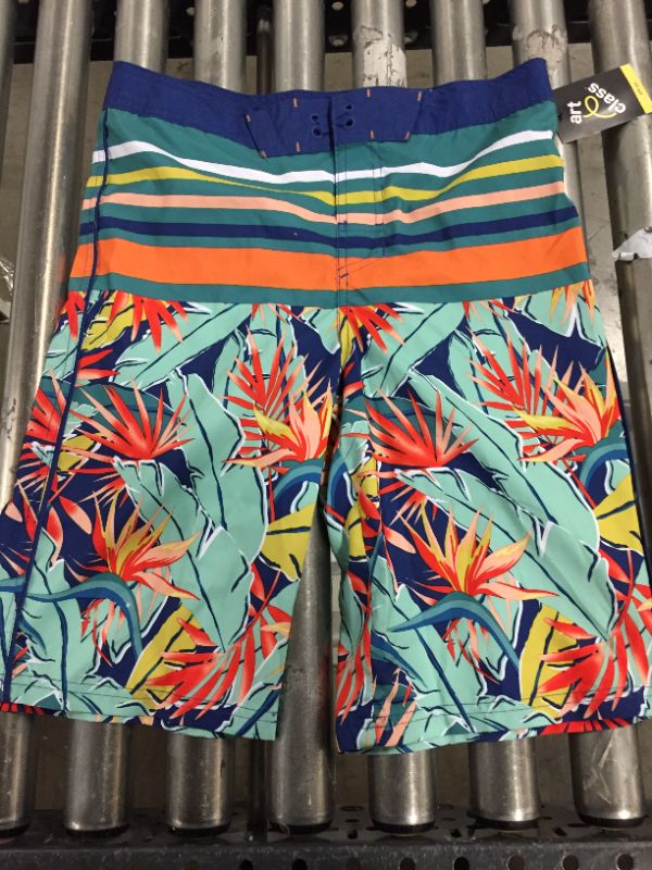 Photo 2 of Boys' Floral Striped Swim Trunks - art class™
SIZE 18