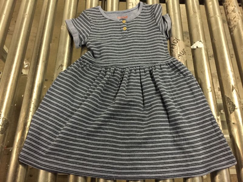 Photo 2 of Toddler Girls' Striped Knit Short Sleeve Dress - Cat & Jack™ BLUE 5T
