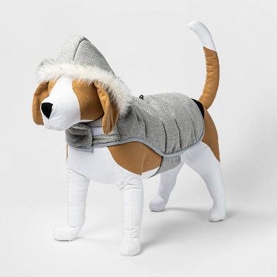 Photo 1 of Leg Hole Snaps Dog Puffer - Gray Tweed - Boots & Barkley™ MEDIUM
