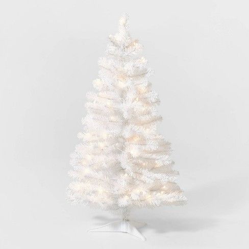 Photo 1 of 3.5ft Pre-Lit White Alberta Spruce Artificial Tree Clear Lights - Wondershop™
