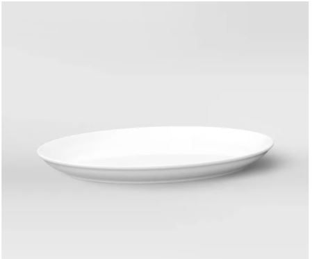 Photo 1 of 10PCS - 18" x 14" Porcelain Oval Serving Platter White - Threshold™
