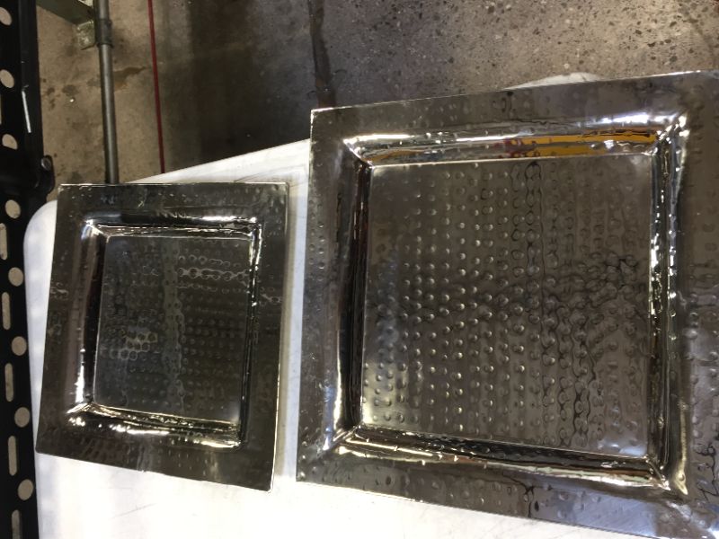 Photo 3 of  2 pcs Square tray--Chrome Silver 