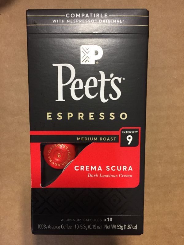 Photo 2 of Peet's Coffee - Ristretto Intensity 9 Decaf Espresso Capsules, Single Cup Coffee Pods, Compatible with Original Nespresso Machines  exp---01-11-2022
