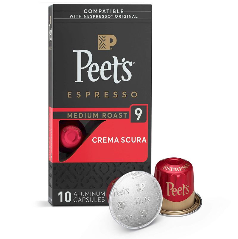 Photo 1 of Peet's Coffee - Ristretto Intensity 9 Decaf Espresso Capsules, Single Cup Coffee Pods, Compatible with Original Nespresso Machines  exp---01-11-2022

