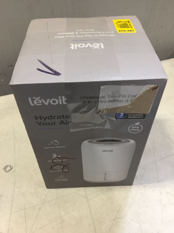 Photo 3 of LEVOIT Humidifiers for Baby Bedroom, Top Fill Cool Mist for Kids Nursery, Plants with Essential Oil, Built-in Smart Sensor Provides Consistent Humidity, Ultra Quiet Operation 1.8L, White
