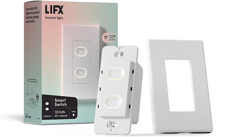 Photo 1 of LIFX Smart Switch 650-Watt Incandescent 1-Pole 2-Buttons Smart Home In Wall Wi-F
